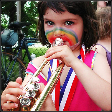Young trumpet player.