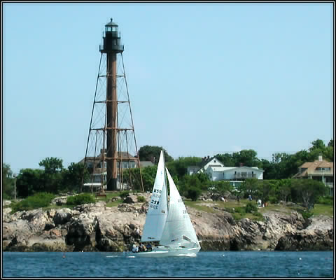 Sailing by Marblehead Light.